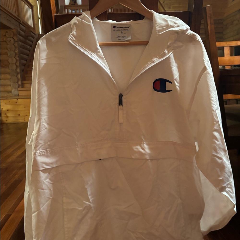Champion White Half-Zip Jacket